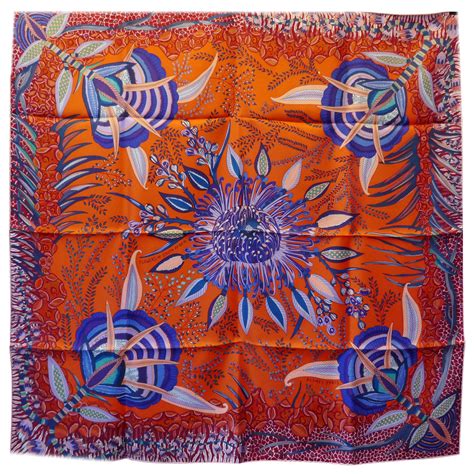 hermes african flower scarf|Hermes umbrella scarf.